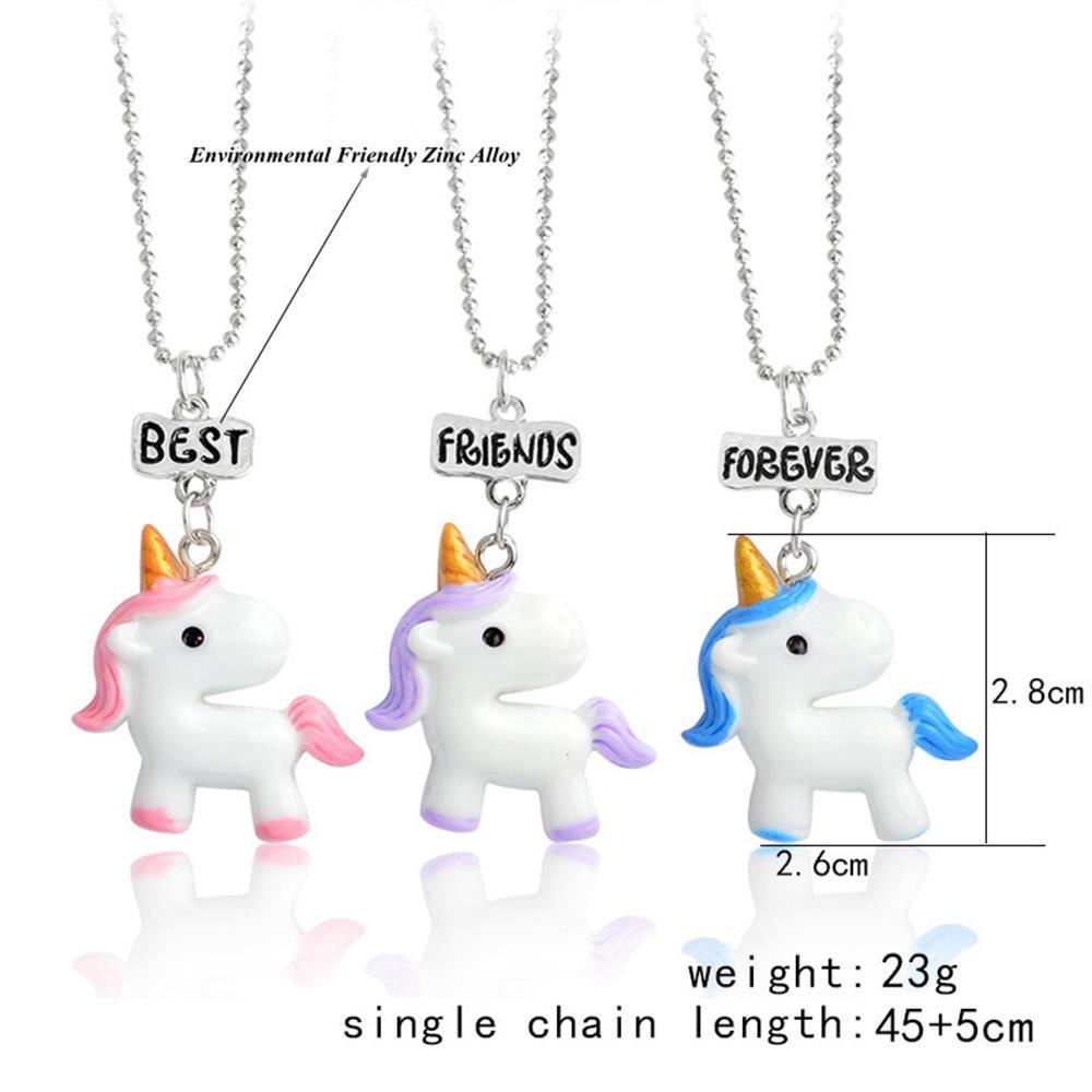 BSUNS Set 3 Vòng cổ Tình Bạn Mặt Kim Loại Khắc Chữ Best Friend Forever