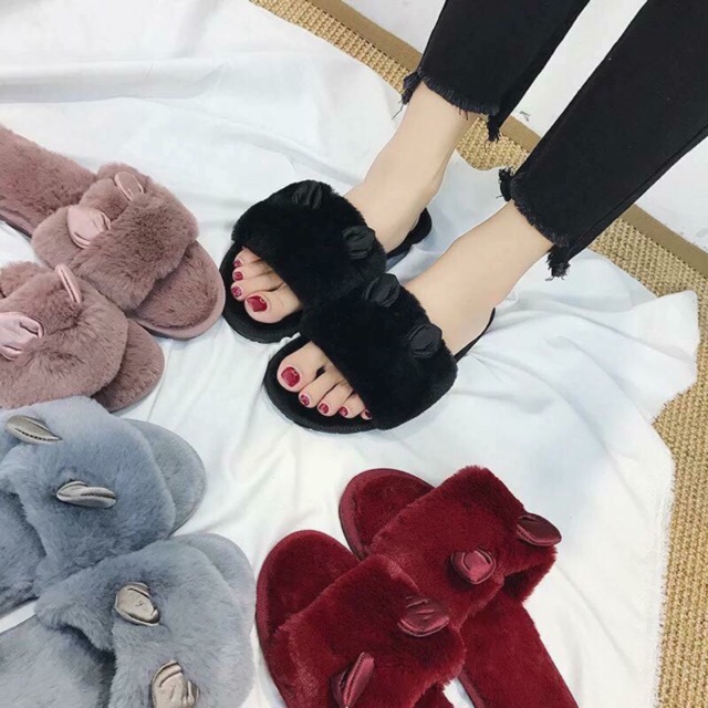 Dép bông tai thỏ ẢNH THẬT