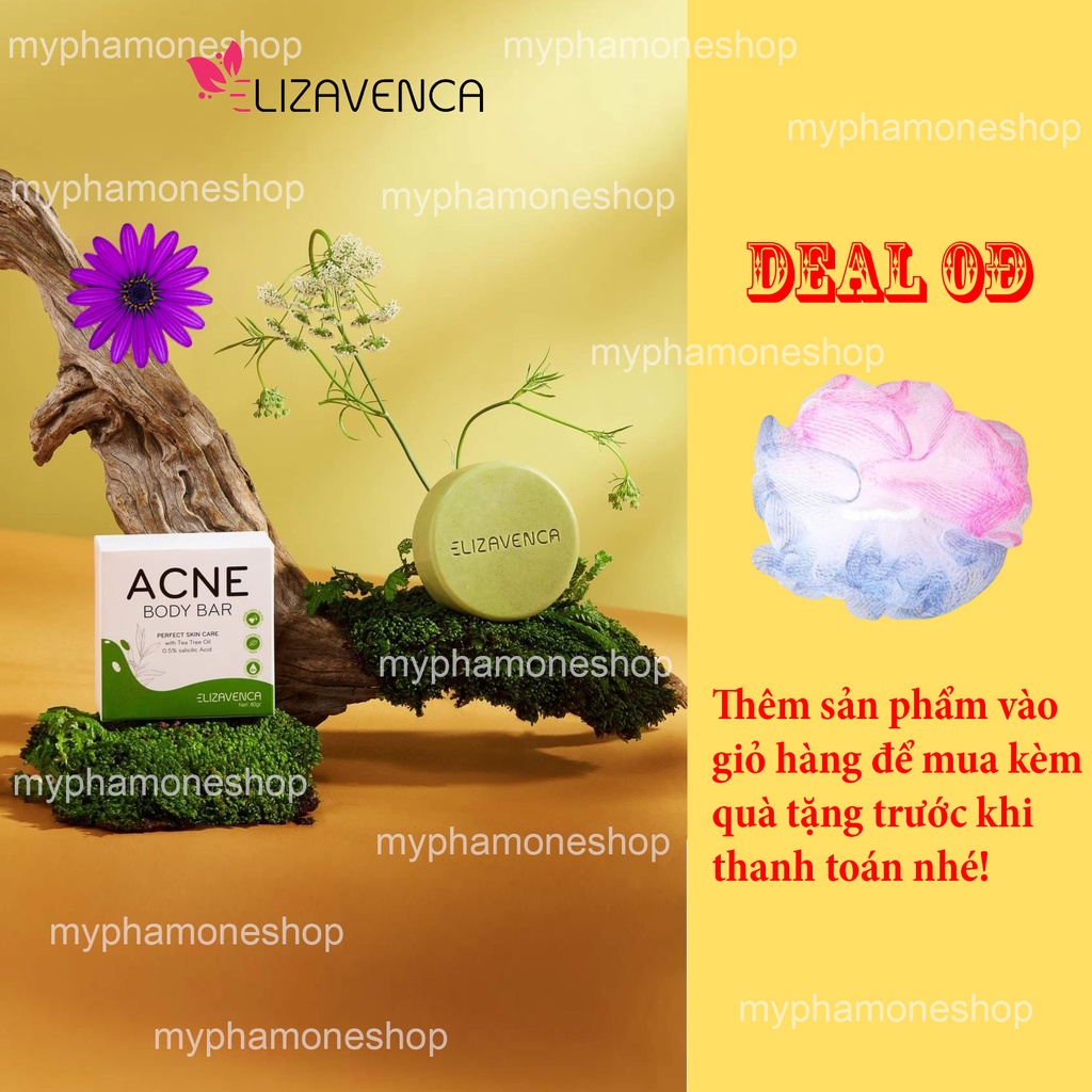 [CHÍNH HÃNG] XÀ PHÒNG LÀM SẠCH MỤN LƯNG VÀ TOÀN THÂN ELIZAVENCA ACNE BODY BAR