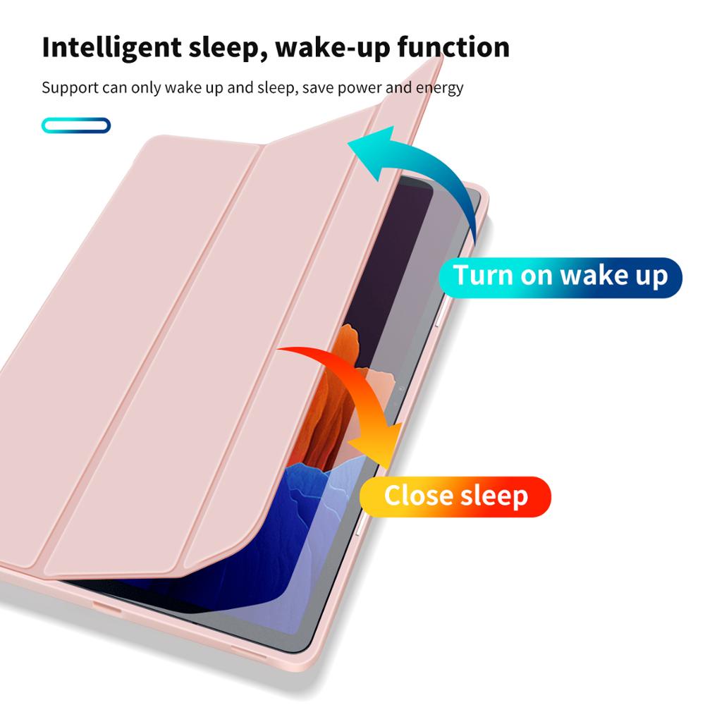 Ốp Máy Tính Bảng Da Silicon Mềm Gập Làm Ba Có Ngăn Đựng Bút Chống Rơi Cho Samsung Galaxy Tab S8 Plus S8+ S7 FE