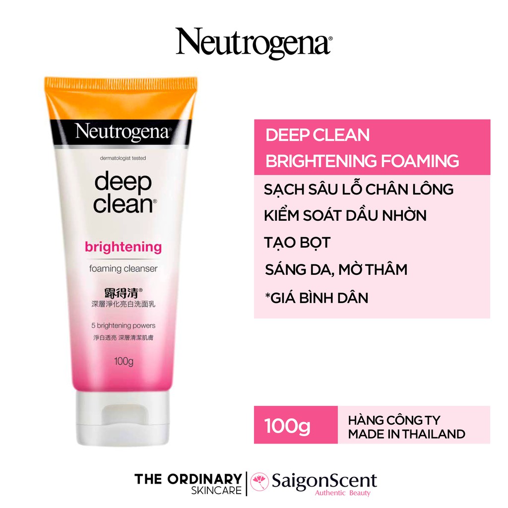 Sữa Rửa Mặt Neutrogena Deep Clean Brightening Foaming Cleanser 100g
