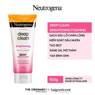 Sữa Rửa Mặt Neutrogena Deep Clean Brightening Foaming Cleanser 100g