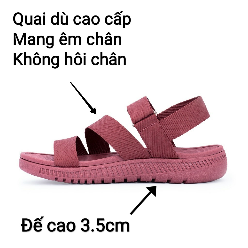 FACOTA giày dép sandal nam, nữ hồng mận mang đi chơi đi học HA12