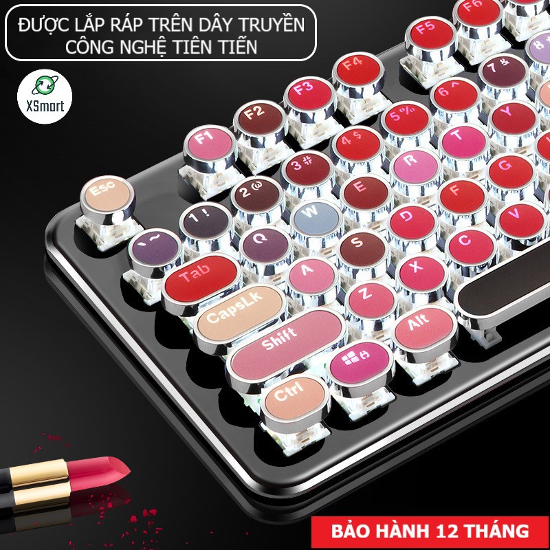 Bàn phím CƠ máy tính Lipstick K520 PRO LED đổi màu, bản Đặc Biệt siêu đẹp, phím cơ blue switch cho pc, laptop