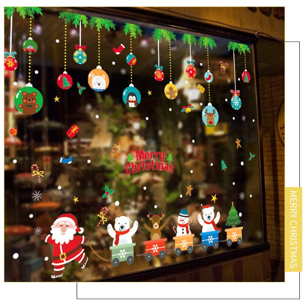 Decal dán tường Noel - Rèm dây Đoàn Xe giáng sinh