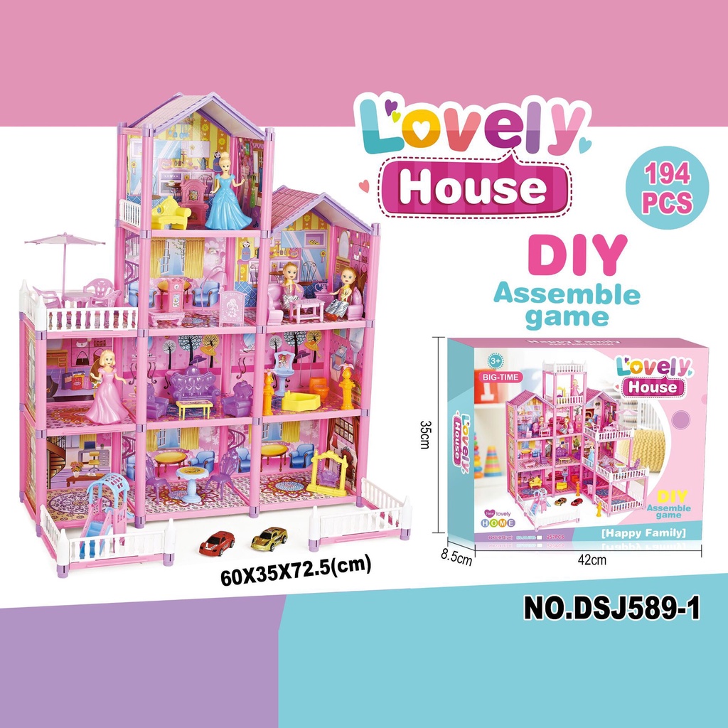 Đồ chơi ngôi nhà búp bê chủ đề hồng nhiều chi tiết mới nhất 2022