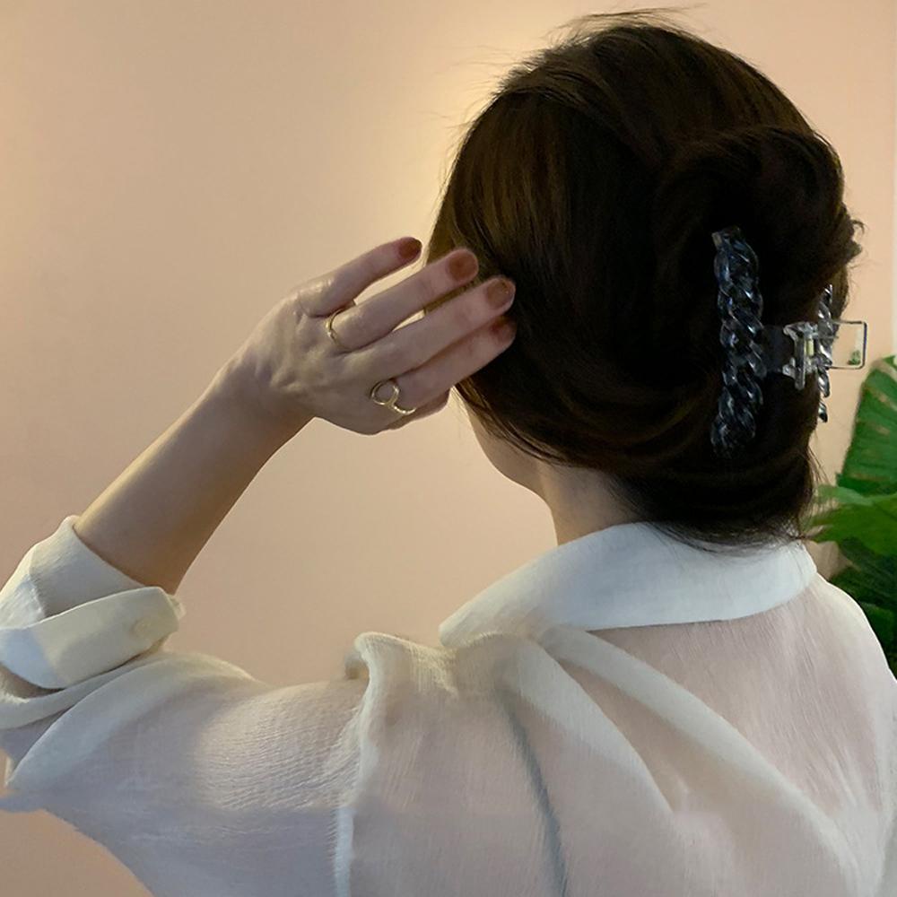 Kẹp Tóc Đuôi Ngựa Bằng Nhựa Trong Suốt Họa Tiết Da Báo Màu Cầu Vồng Ngọt Ngào