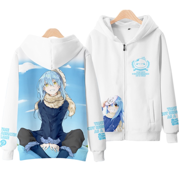 Áo Khoác Hoodie Tay Dài Có Khóa Kéo In Hình Tensura King of Monsters Rimuru Tempest 3D Thời Trang Unisex 2022