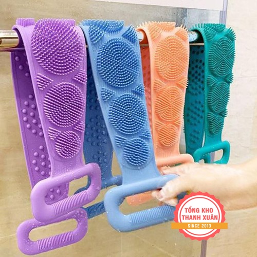 Dây Chà Lưng Mềm Mại Tiện Lợi ❤️RẺ VÔ ĐỊCH❤️ Đai Chà Lưng - Cọ Lưng Silicon 2 Mặt Gai Tẩy Tế Bào Chết