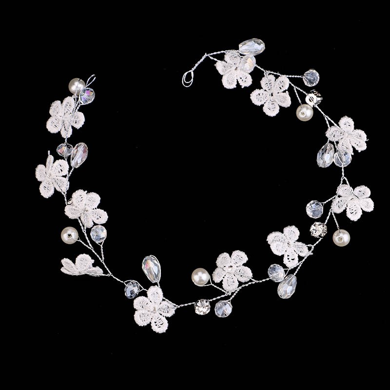 Vòng cái tóc cô dâu đính ngọc trai giả