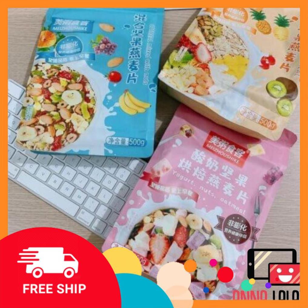 [HÀNG SẴN GIAO NGAY] Ngũ cốc sữa chua mix hoa quả ngũ cốc dinh dưỡng - túi 400-500g