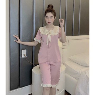 Pijama lửng đồ bộ lửng lụa bèo dễ thương thoáng mát