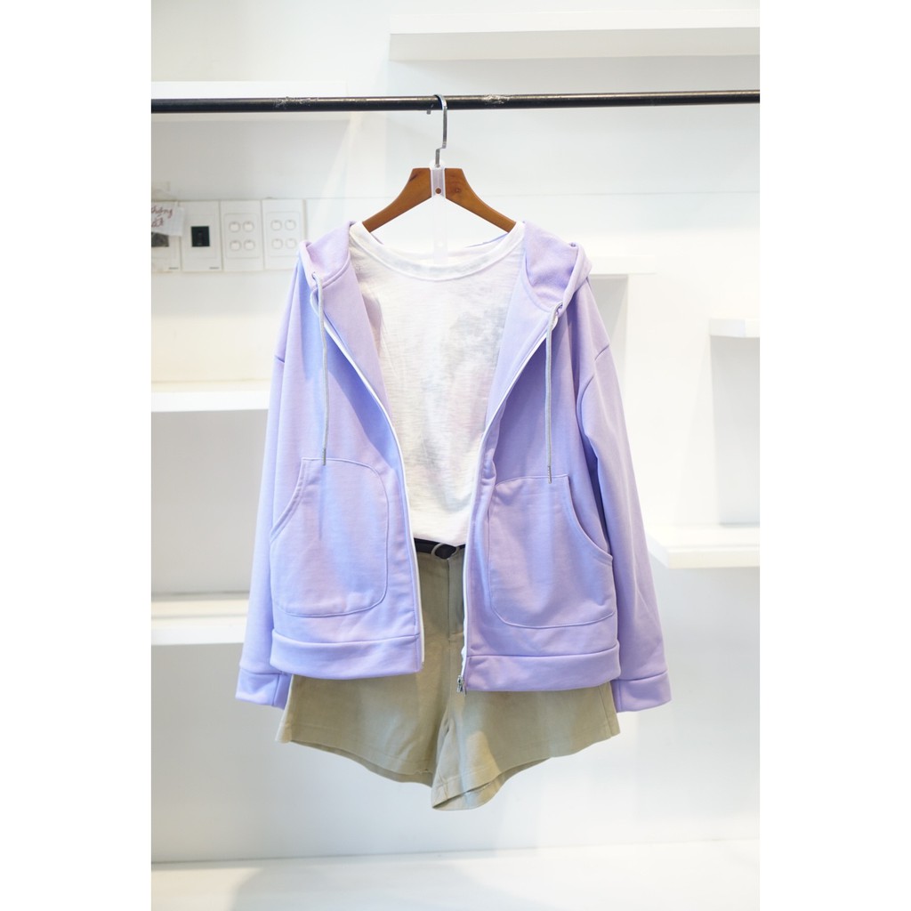 Áo khoác thun kèm túi trong 077 ảnh thật