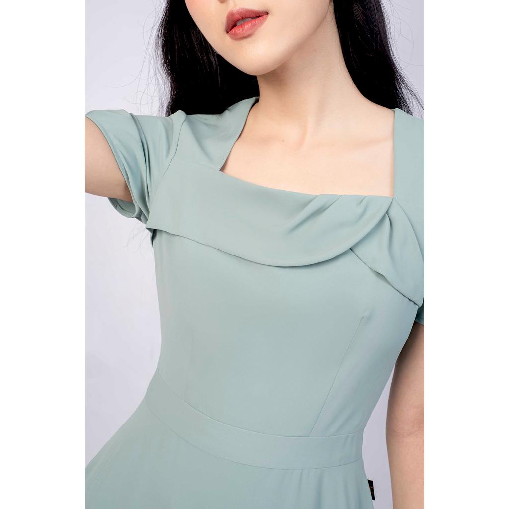 Đầm xòe, cổ vuông, tay cộc MMOutfit M-DA020121056