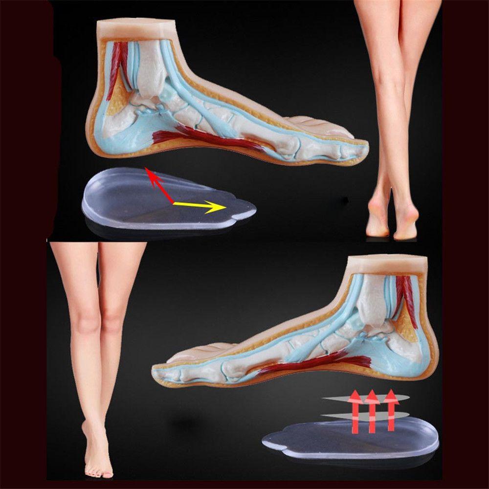 1 Cặp Đế Lót Giày Tăng Chiều Cao Bằng Silicone Chất Lượng Cao