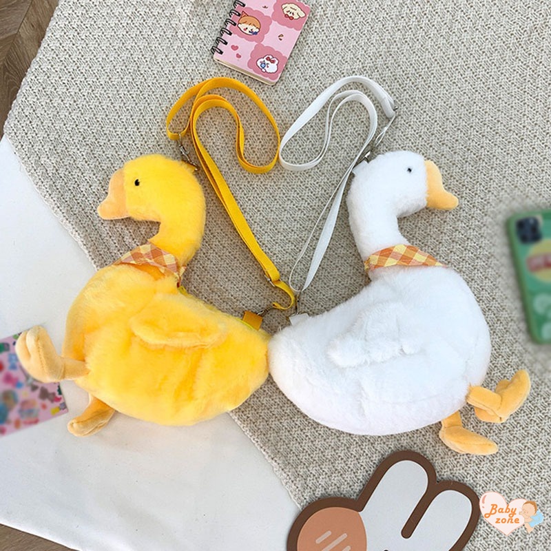 Túi Đeo Chéo Hình Vịt Nhồi Bông Dễ Thương Cho Bé