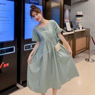 Đầm suông mint nơ sau (kèm hình thật)