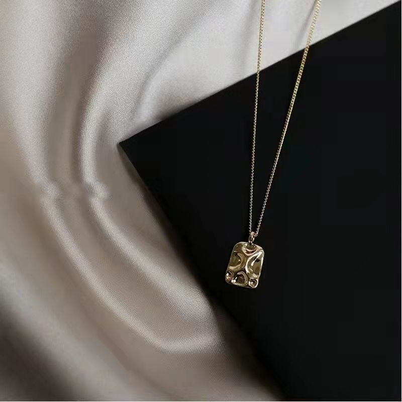 Vòng cổ mặt vuông thiết kế đơn giản tinh tế phong cách Nhật Bản và Hàn Quốc cho nữ