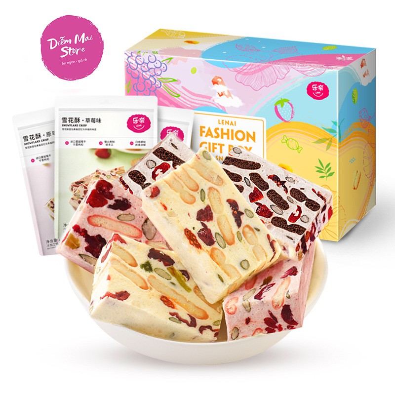Bánh Nougat Bông Tuyết 3 Vị Lenai - Đặc sản nội địa