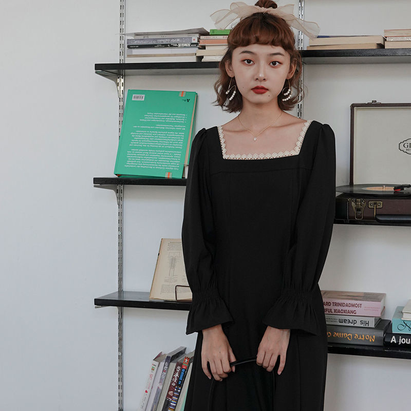 Đầm Đen Chiết Eo Phong Cách Retro Pháp | BigBuy360 - bigbuy360.vn