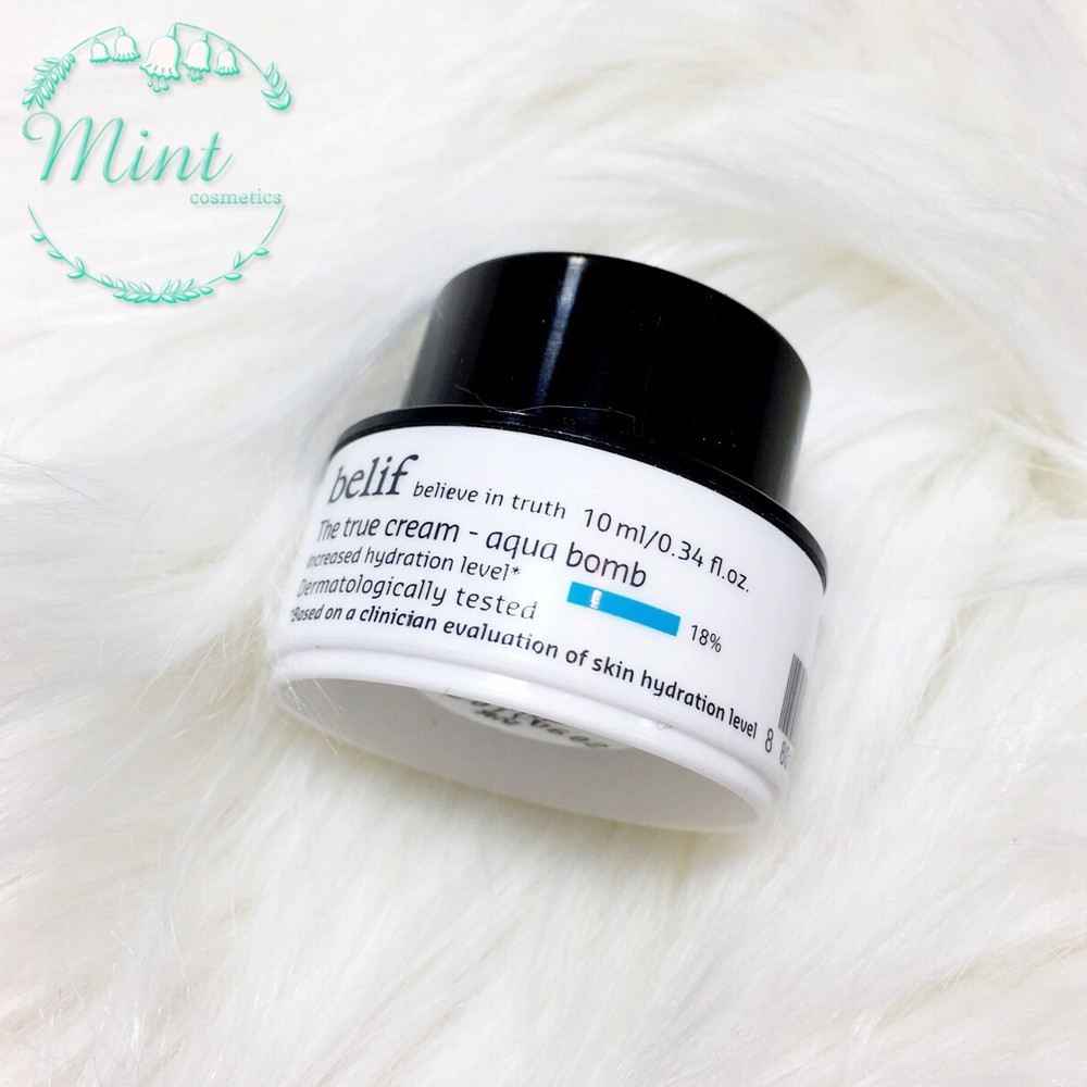 [HSD 2022] Mini Kem dưỡng ẩm cấp nước Belif The True Cream Aqua Bomb 10ml