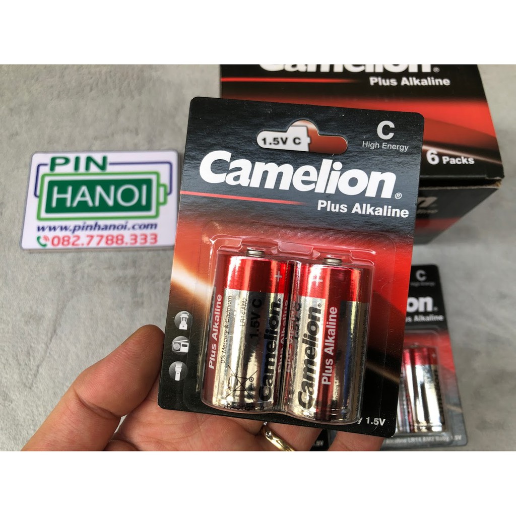 Bộ 2 pin than cỡ trung C Camelion Plus Alkaline 1.5V AM2 LR14-BP2