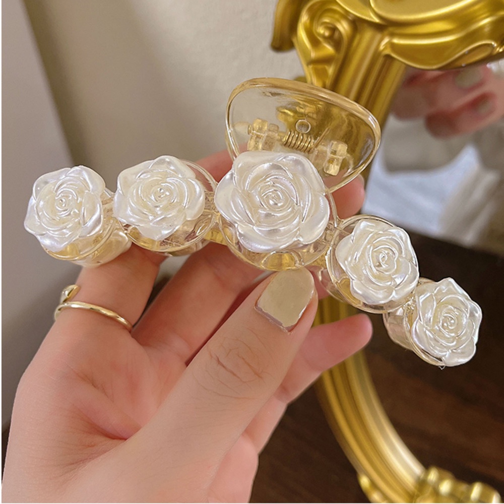 Mới Kẹp Tóc Hình Cá Mập Đính Hoa Trà Thơm Sang Trọng Cho Nữ