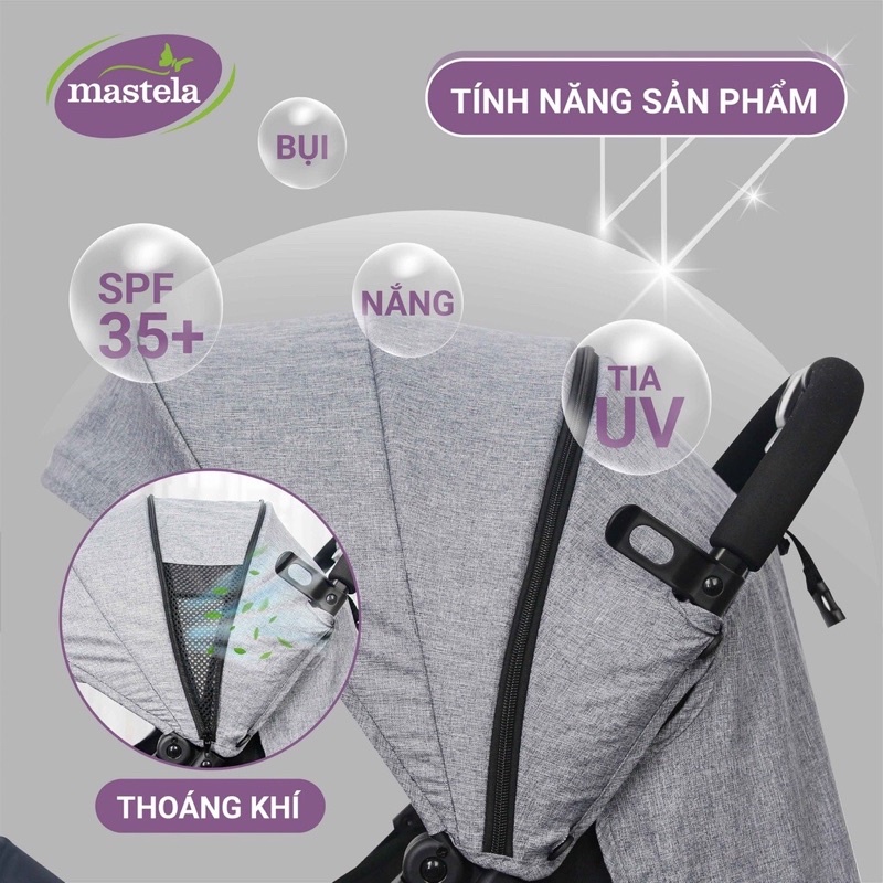 Xe đẩy 1 chiều  cao cấp Mastela aluminium siêu bền và nhẹ gấp gọn cho bé từ sơ sinh - Mastela 275