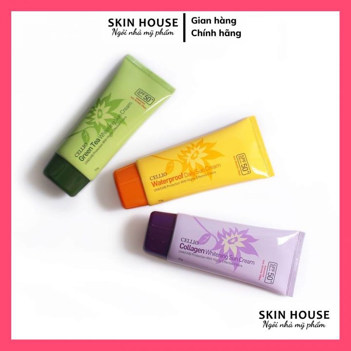 Kem chống nắng CELLIO SPF 50 PA++ Chống tia UV, Dưỡng Trắng Hiệu Quả