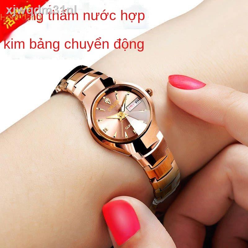 Đồng hồ chuyển động tự Thụy Sĩ nữ xu hướng thời trang không thấm nước dạ quang bằng thép vonfram cơ khí m