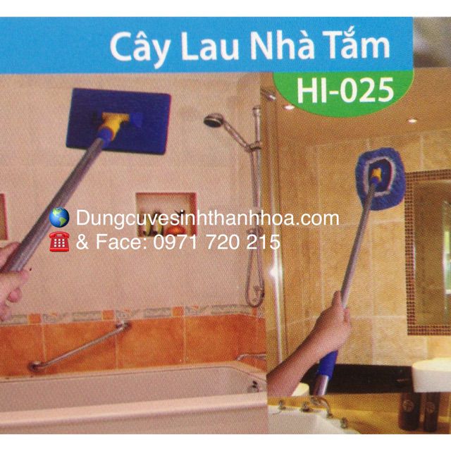 Cây lau tường, trần, wc, nhà tắm cán Inox 2m