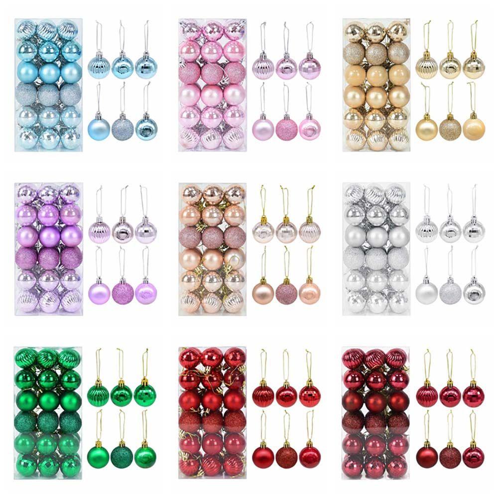Bộ 36 Phụ Kiện Treo Trang Trí Cây Thông Giáng Sinh Lấp Lánh 4cm