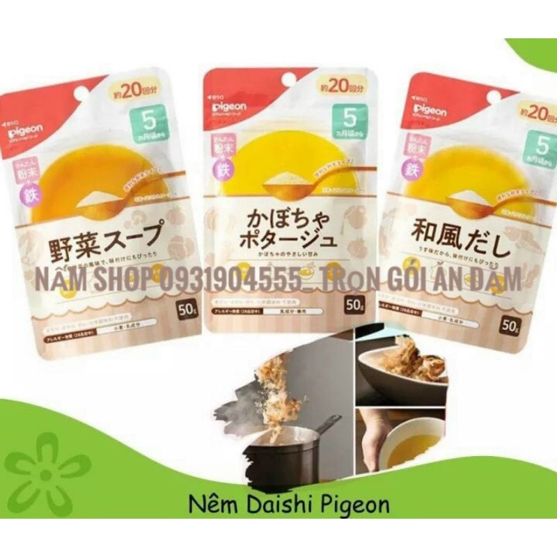 Bột nêm Dashi Pigeon Nhật Bản cho bé ăn dặm 5m+