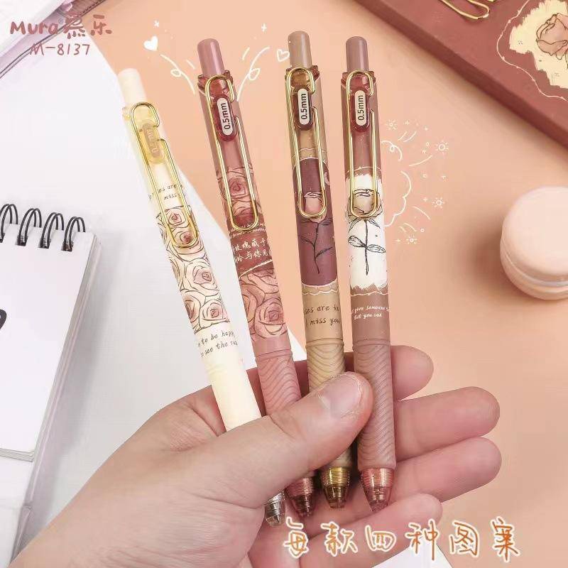 1 Bút Mực Đen Hình Hoa Hồng Dễ Thương