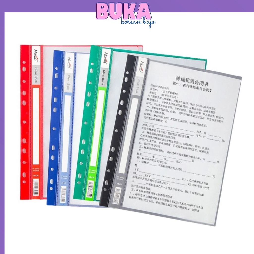 File đựng tài liệu Gắn sổ còng A4 - nhiều ngăn trong suốt tiện lợi phụ kiện văn phòng phẩm HJI