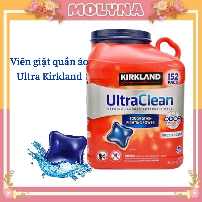 Viên giặt quần áo Kirkland Signature Ultra Clean 152 viên của Mỹ Kháng khuẩn đánh bay mọi vết bẩn MOLYNA