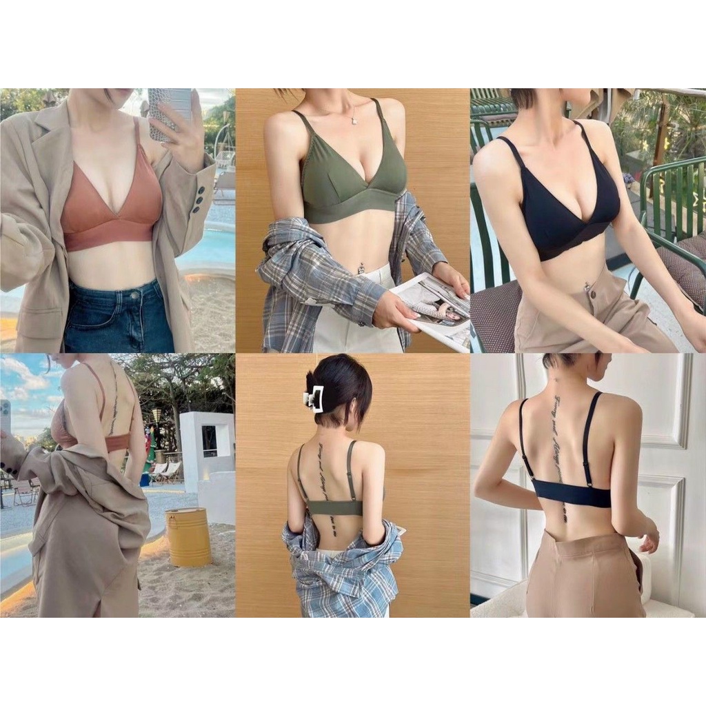 Áo lót nữ bra  kèm đệm mút dáng sexy khoét ngực chất co dãn thoải mái ôm người 8883