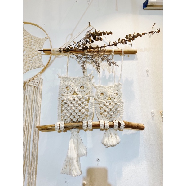 Cú treo macrame may mắn
