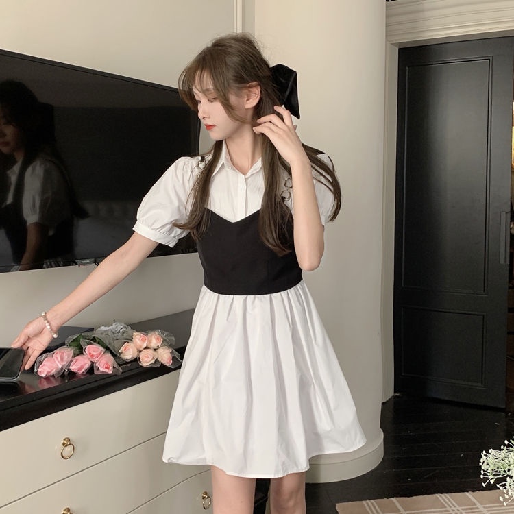 Set đầm sơ mi PERTY dáng ôm phong cách thời trang Hàn Quốc dành cho nữ