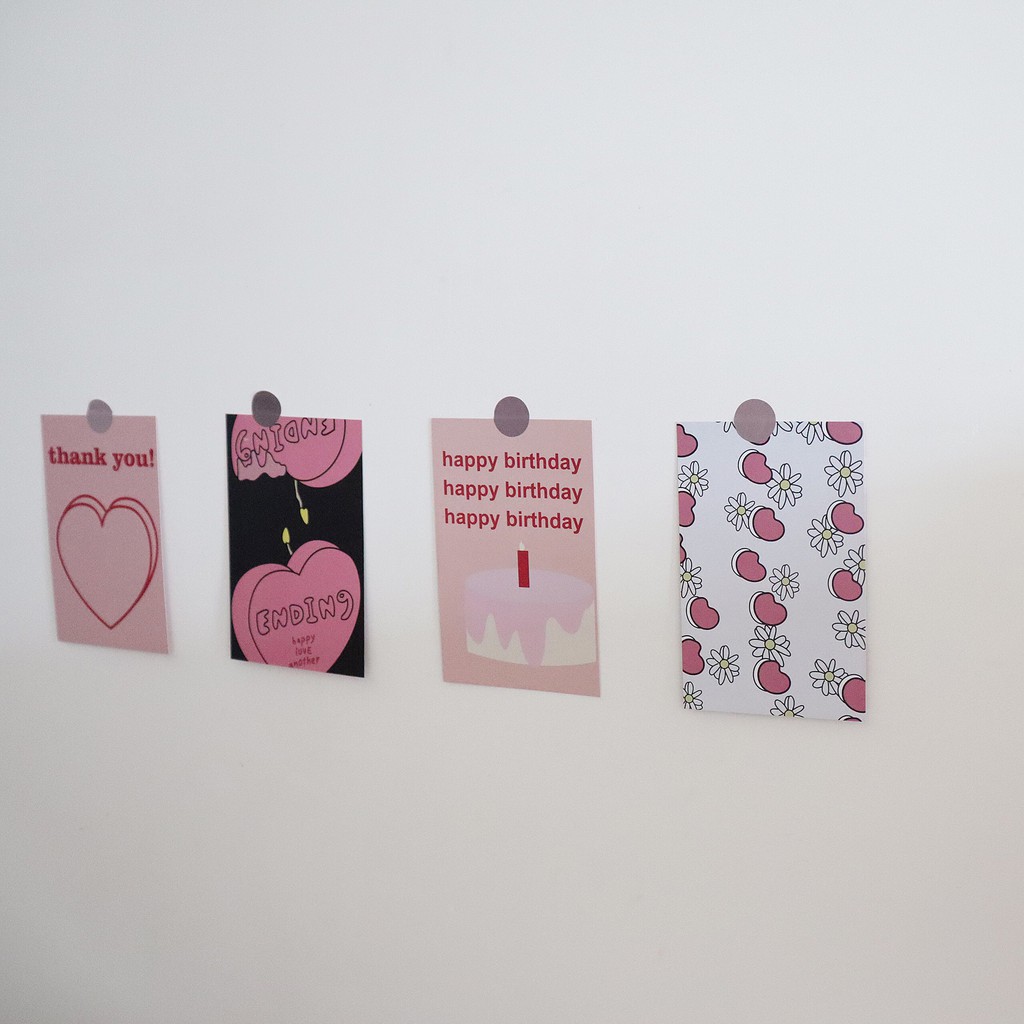 Set Of 4 Birthday Cards For Decoration