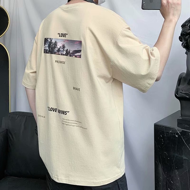 Áo Thun Ngắn Tay Dáng Rộng Phong Cách Hàn Quốc Dành Cho Nam / Size S-8XL | BigBuy360 - bigbuy360.vn