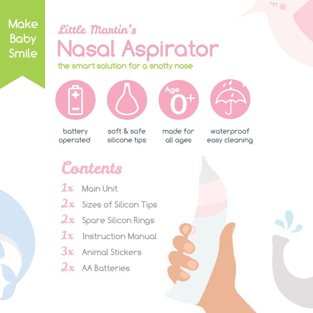 Máy Hút Mũi Little Martin's Nassal Aspirator - Pink - Nhập Khẩu Chính Hãng