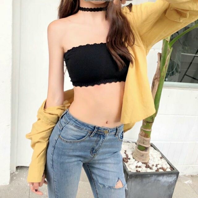 Áo Bra Nữ Quây Ngang Không Dây phối ren nữ tính quyến rũ A655 SUTANO