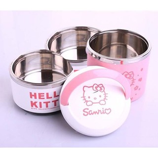 Hộp cơm giữ nhiệt 3 tầng hình Đoremon, Kitty