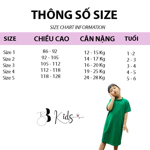 Váy Xuông, Xoắn Lưng Cá Tính BB kids Cho bé, Chất liệu Cotton
