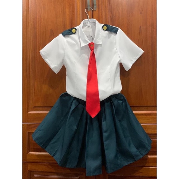 [ có sẵn ]bộ đồng phục cosplay anime boku no hero academia Uraraka Ochako