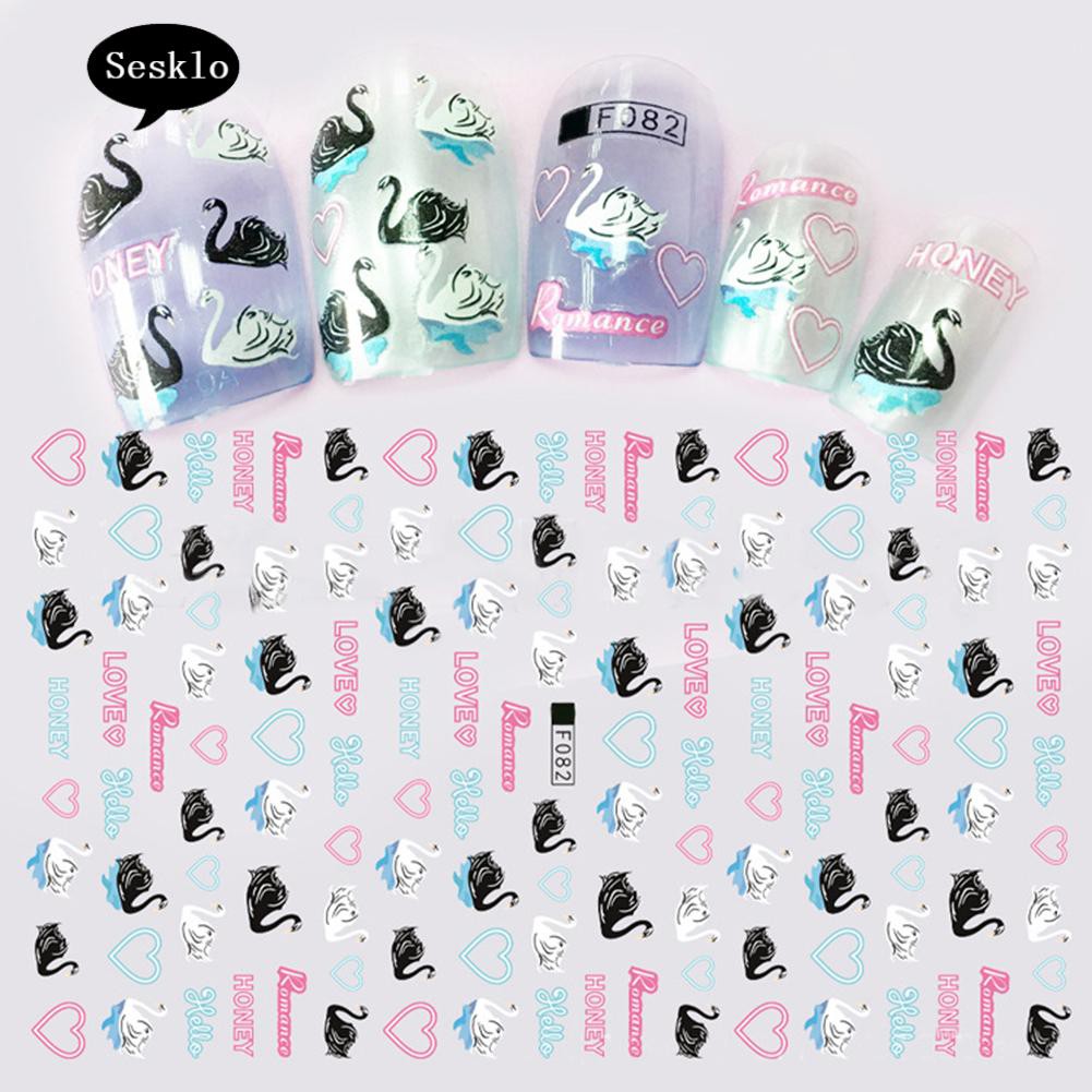 Bộ Đồ Hóa Trang Nhân Vật SK Độc Đáo☀1 Tấm Sticker Dán Móng Tay Họa Tiết Chim Hồng Hạc 3D Thời Trang