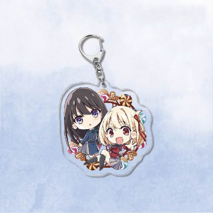 ( Mica trong acrylic ) Móc khóa LYCORIS RECOIL Quán cà phê bất ổn ver COUPLE anime chibi xinh xắn dễ thương