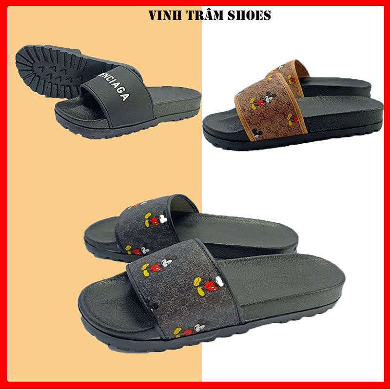 Dép lê thời trang quai ngang nam mang êm chân đế cao 4cm hàng sẵn kho từ 38 - 43