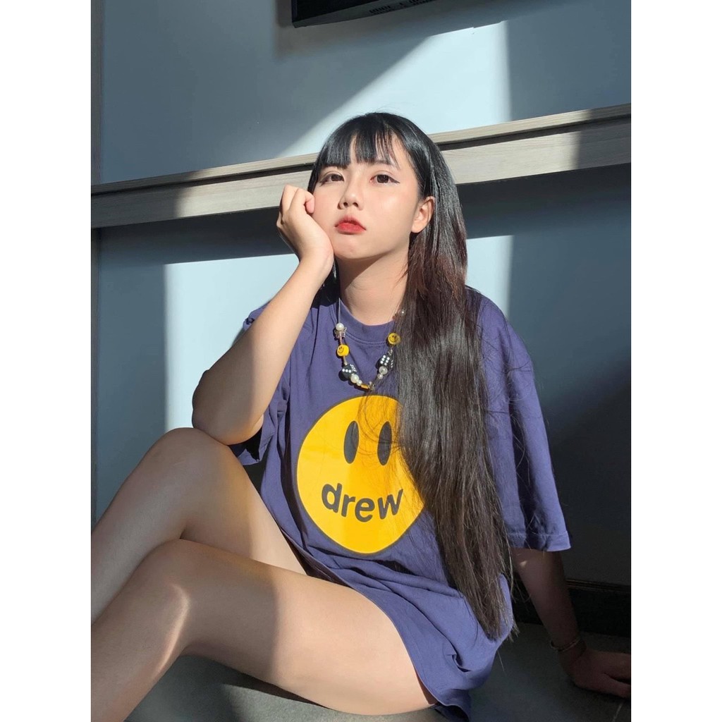 Áo thun form rộng tay lỡ- MẶT CƯỜI DREW - Style UNISEX (ẢNH CHỤP THẬT 100%) -- [ Xưởng Sỉ Supo ]